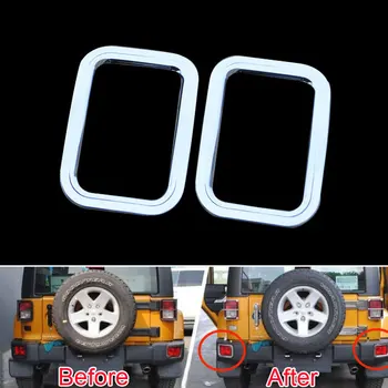 2 елемента от неръждаема задната хвостовая противотуманная фаровете противотуманная фаровете рамка за украса на капачката на финала за Jeep Wrangler 2011-2016 оформление на автомобила автомобилни седалките