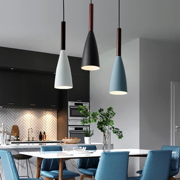 E27 висящи лампи Nordic подвесная лампа led полилей минималистичен окачен лампа за кухня, трапезария осветление, лампа, светлина