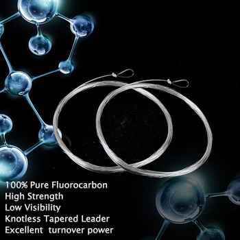Maximumcatch Tapered Leader Fly Fishing Line Pure Fluorocarbon 9ft 0-7X Leader Line with Линии Clear Color Fishing Cord