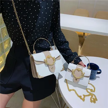 Верижна малка чанта дамска чанта през рамо 2020 нов хит цветна чанта през рамо ежедневни малка квадратна чанта малка чанта дамска чанта