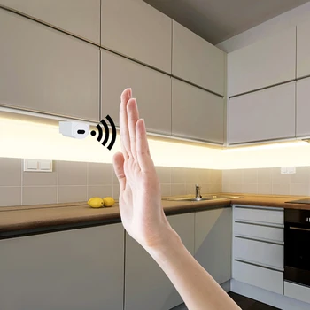 Влезте, 12 в Smart Switch LED Cabinet Светлини сензор за движения на ръцете led лента Кухня, Спалня декорация нощно TE889
